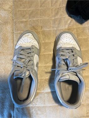 Nike dunk low sneakers in grey/white